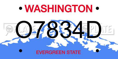 O7834D Washington License Plate