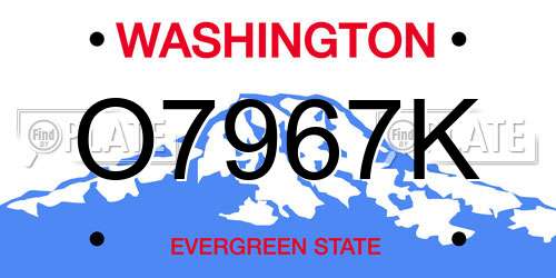 O7967K Washington License Plate