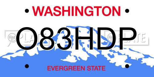 O83HDP Washington License Plate