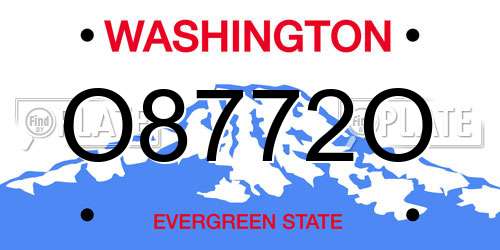 O8772O Washington License Plate