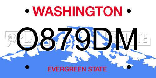 O879DM Washington License Plate