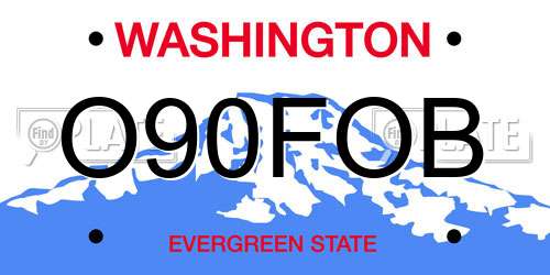 O90FOB Washington License Plate