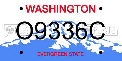 O9336C Washington License Plate