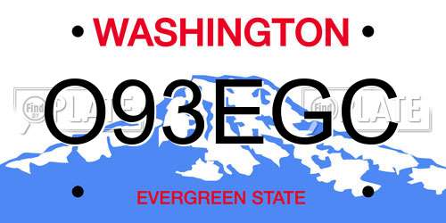 O93EGC Washington License Plate