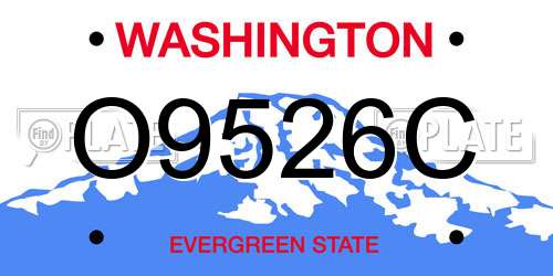 O9526C Washington License Plate
