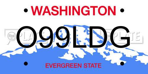 O99LDG Washington License Plate