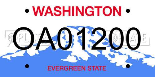 OA01200 Washington License Plate