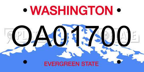 OA01700 Washington License Plate