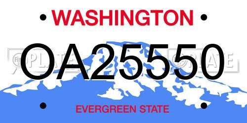 OA25550 Washington License Plate