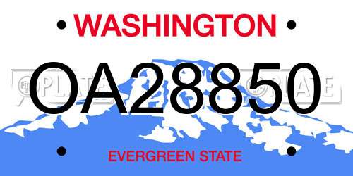 OA28850 Washington License Plate