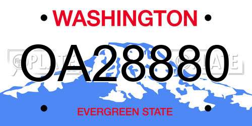 OA28880 Washington License Plate