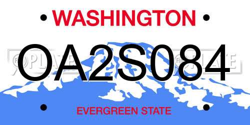 OA2S084 Washington License Plate