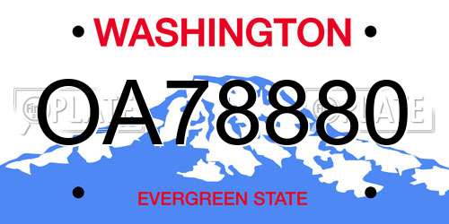 OA78880 Washington License Plate