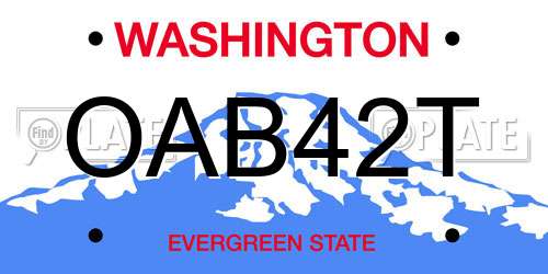 OAB42T Washington License Plate