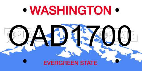 OAD1700 Washington License Plate
