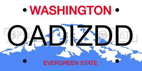 OADIZDD Washington License Plate