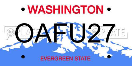 OAFU27 Washington License Plate