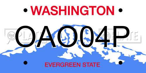 OAO04P Washington License Plate