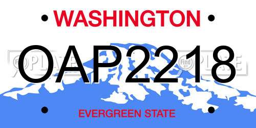 OAP2218 Washington License Plate
