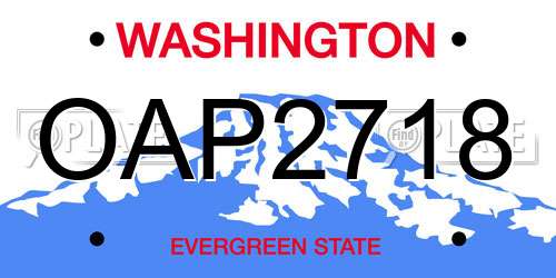 OAP2718 Washington License Plate
