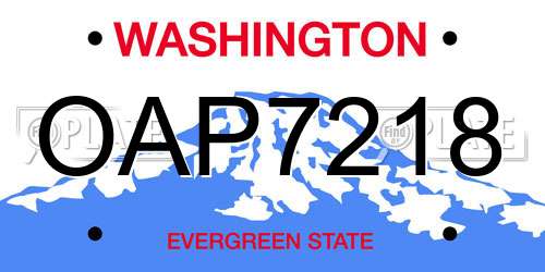 OAP7218 Washington License Plate