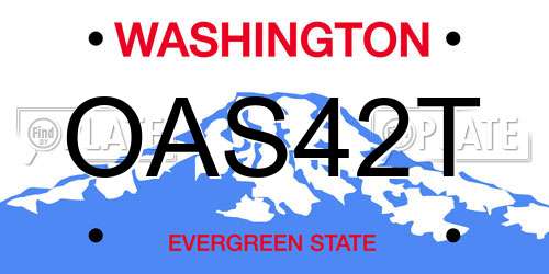 OAS42T Washington License Plate