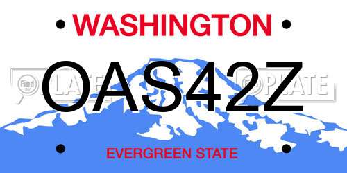 OAS42Z Washington License Plate