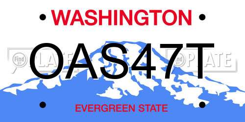 OAS47T Washington License Plate
