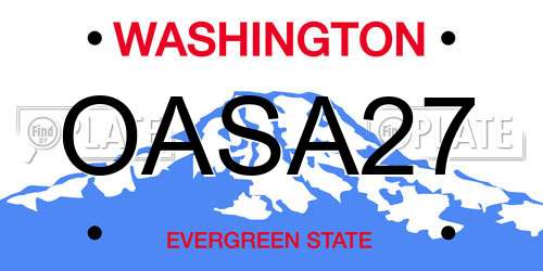 OASA27 Washington License Plate