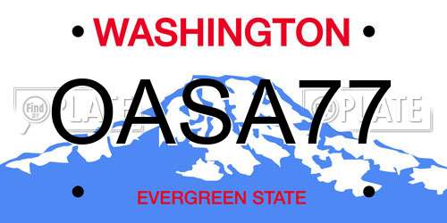 OASA77 Washington License Plate