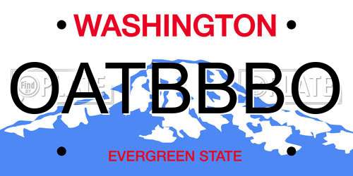 OATBBBO Washington License Plate