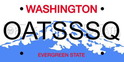 OATSSSQ Washington License Plate