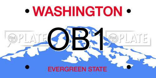 OB1 Washington License Plate