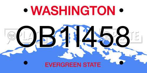 OB1I458 Washington License Plate