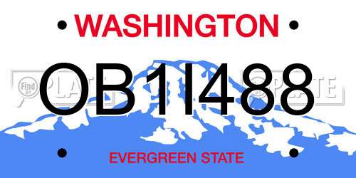 OB1I488 Washington License Plate