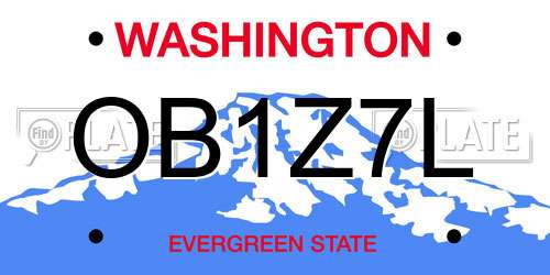 OB1Z7L Washington License Plate
