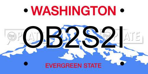 OB2S2I Washington License Plate