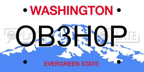 OB3H0P Washington License Plate