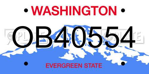 OB40554 Washington License Plate