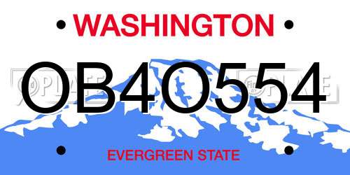 OB4O554 Washington License Plate