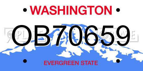 OB70659 Washington License Plate