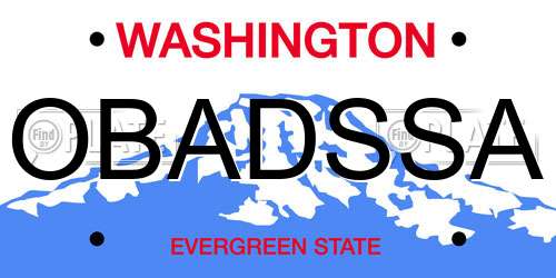 OBADSSA Washington License Plate