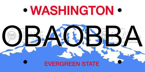 OBAOBBA Washington License Plate