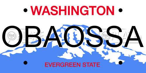 OBAOSSA Washington License Plate