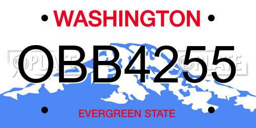 OBB4255 Washington License Plate