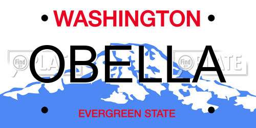 OBELLA Washington License Plate