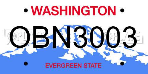 OBN3003 Washington License Plate