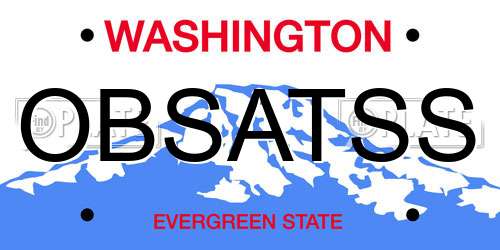 OBSATSS Washington License Plate