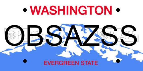 OBSAZSS Washington License Plate