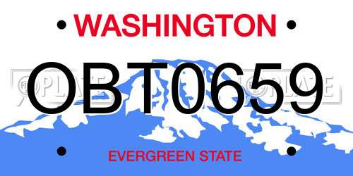 OBT0659 Washington License Plate